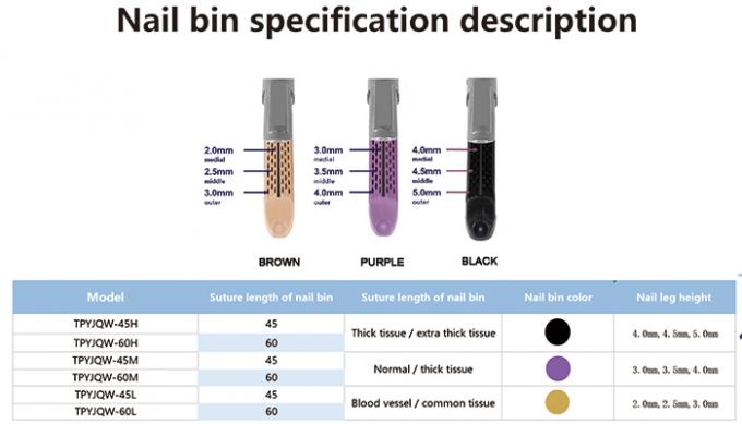 Curved Tip 3 Rows Staples Endo Linear Cutter 60m Nail Length 1
