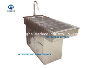 Two Water Outlets Veterinary Operating Table Stainless Steel Disposal Table