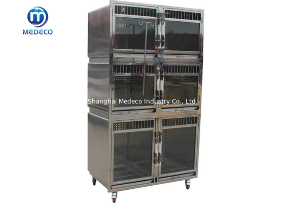 Overall 304 Stainless Steel Pet Display Foster Hospitalization Cage With Round Corner